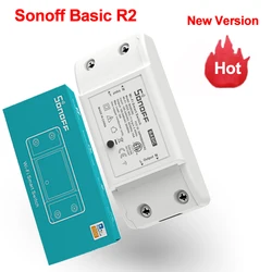 Sonoff Basic R2 Smart Switch Wifi Wireless Smart Home Remote Control Timer DIY Switch Via Ewelink APP Work with Alexa Google