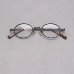 Vazrobe Oval Reading Glasses Male Women Eyeglasses Frames Men Anti Reflection Black Small Narrow Alloy Metal Read Spectacles