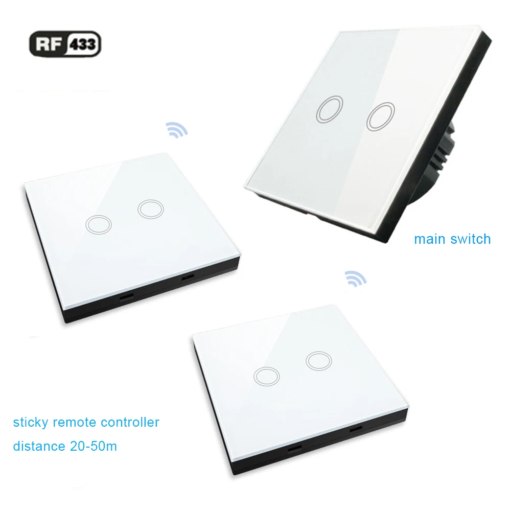 RF 433 433 mhz Interruttore tattile per luce da parete 1 gang 2 gang 3 gang Sensore RF433 wireless Interruttore tattile per telecomando Standard UE