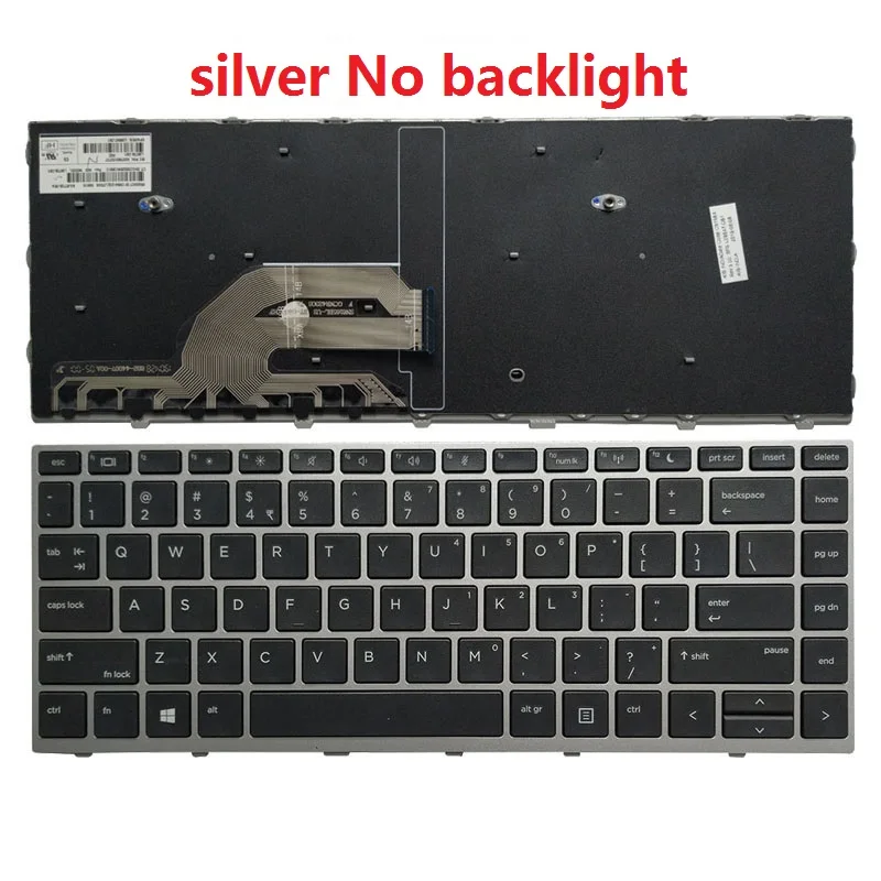 US laptop Keyboard for HP Probook 640 G4 645 G4 640 G5 645 G5 430 G5 440 G5 445 G5 backlight black silver frame No Pointer stick