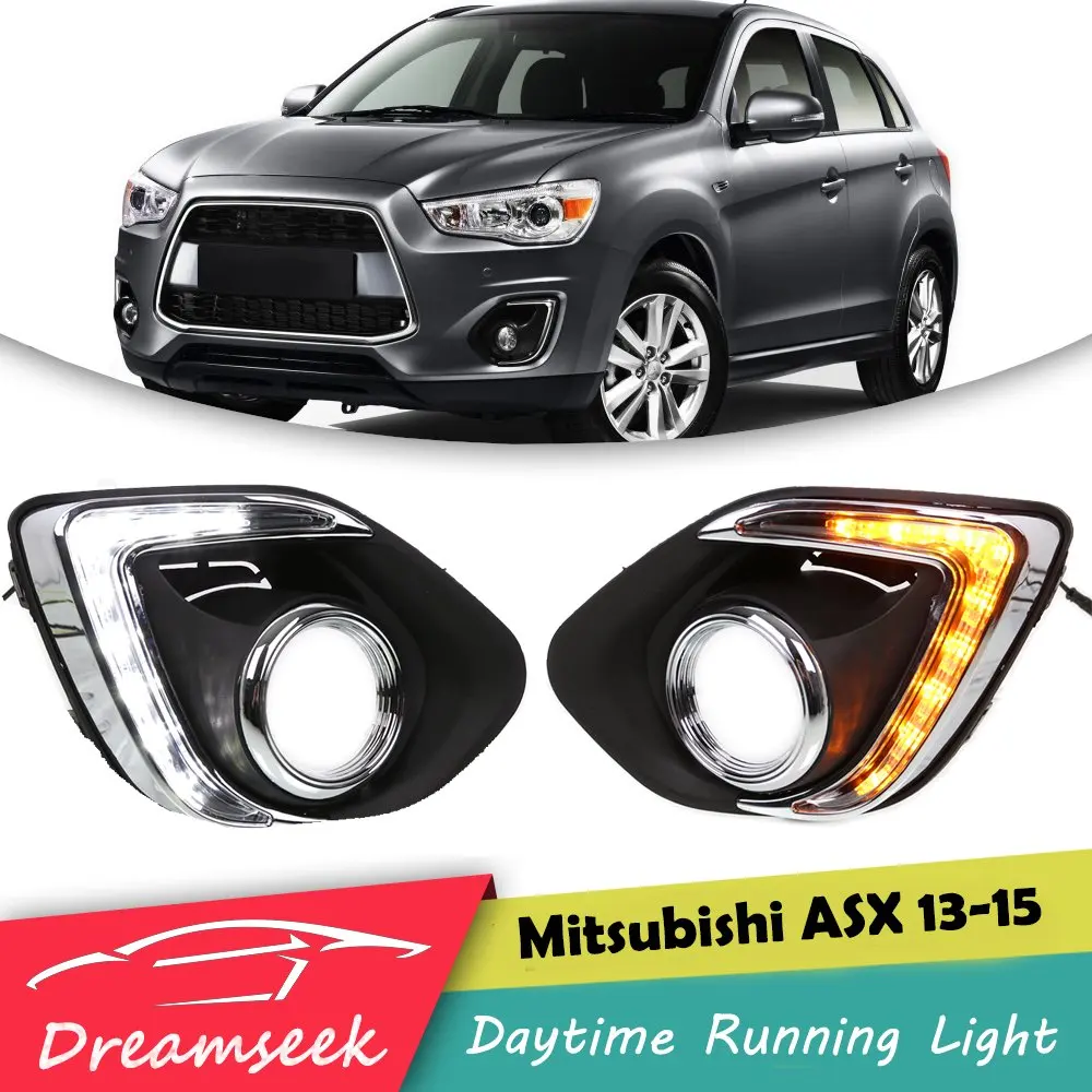 

Светодиодные дневные ходовые огни для Mitsubishi ASX Outlander Sport 2013 2014 2015, дневные ходовые огни с указателем поворота