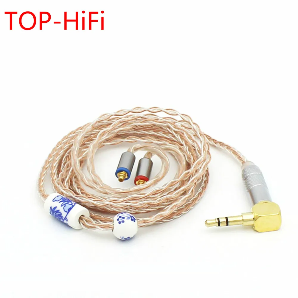 TOP-HiFi 1.2m MMCC Earphone Upgrade Cable for SE215 SE846 SE535 UE900  MMCX Audio Upgrade Silver Plated Cable