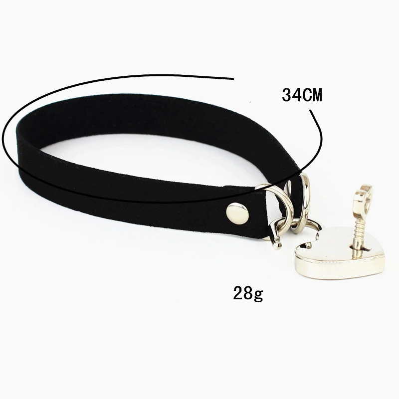 New Punk Sexy Leather Heart&Lock Pendant Necklaces Goth Fashion Collar Chokers Necklace For Women Men Jewelry Bijoux Gift