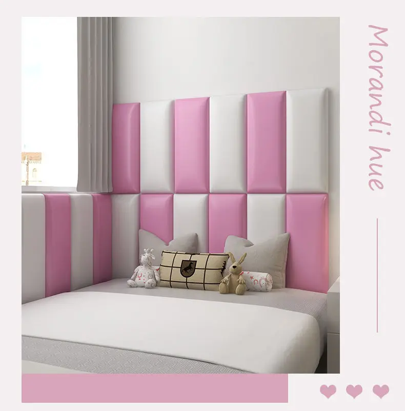 Soft Pack Bed Headboard Home Decor Self-Adhesive Head Boards Wallpaper Anti-Collision Tatami Bedroom 3D Wall Sticker Decals