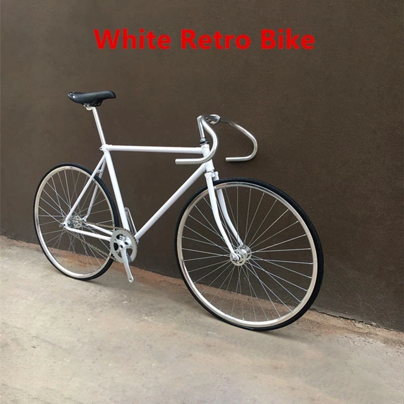 Retro Fixed Gear Bicycle Backward Riding Single Speed Track Bike High Carbon Steel Frame Electroplating Racing 700C 52cm