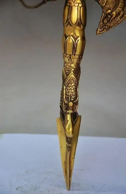 

EXQUISITE CHINESE BRASS HANDMADE BUDDHIST SPIRITUAL EXORCISM TOOL