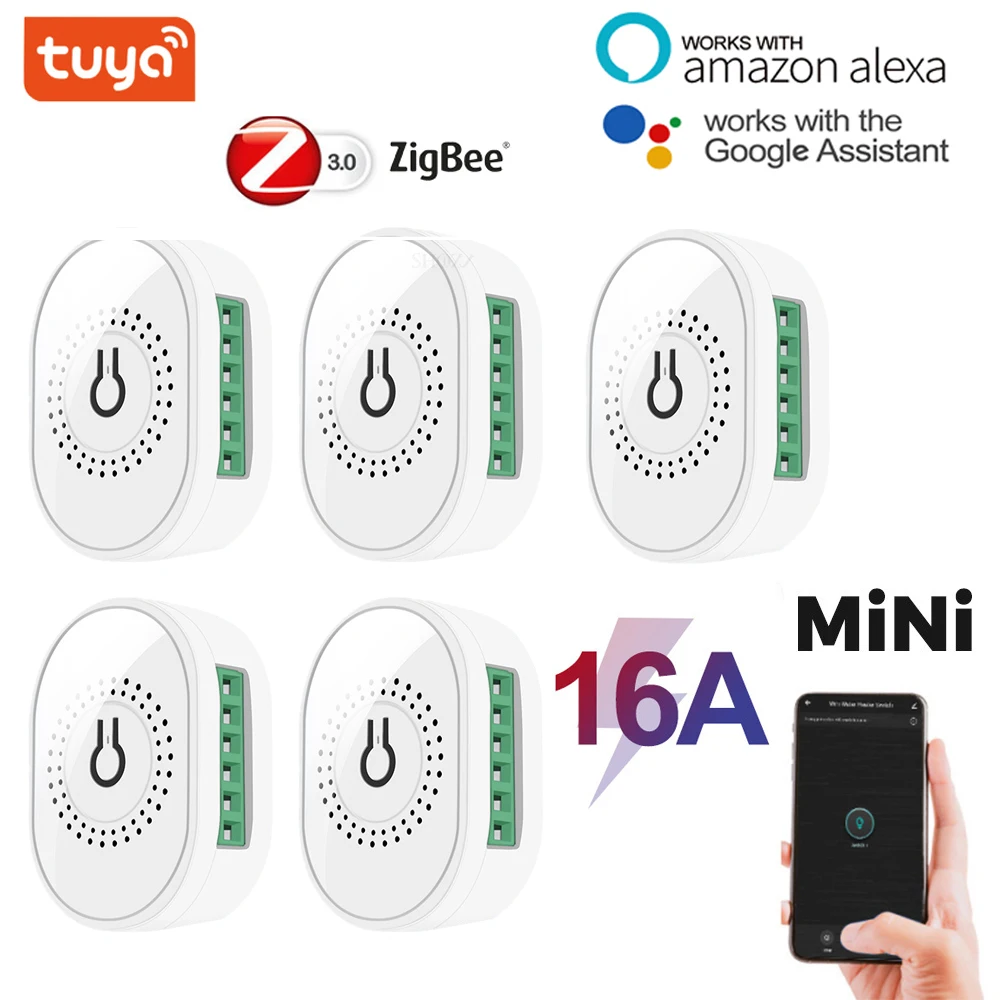 TUYA ZIGBEE 16A WiFi Smart Switch a 2 vie Led Light Smart Life Push Module supporta APP relè vocale Timer Google Home Alexa