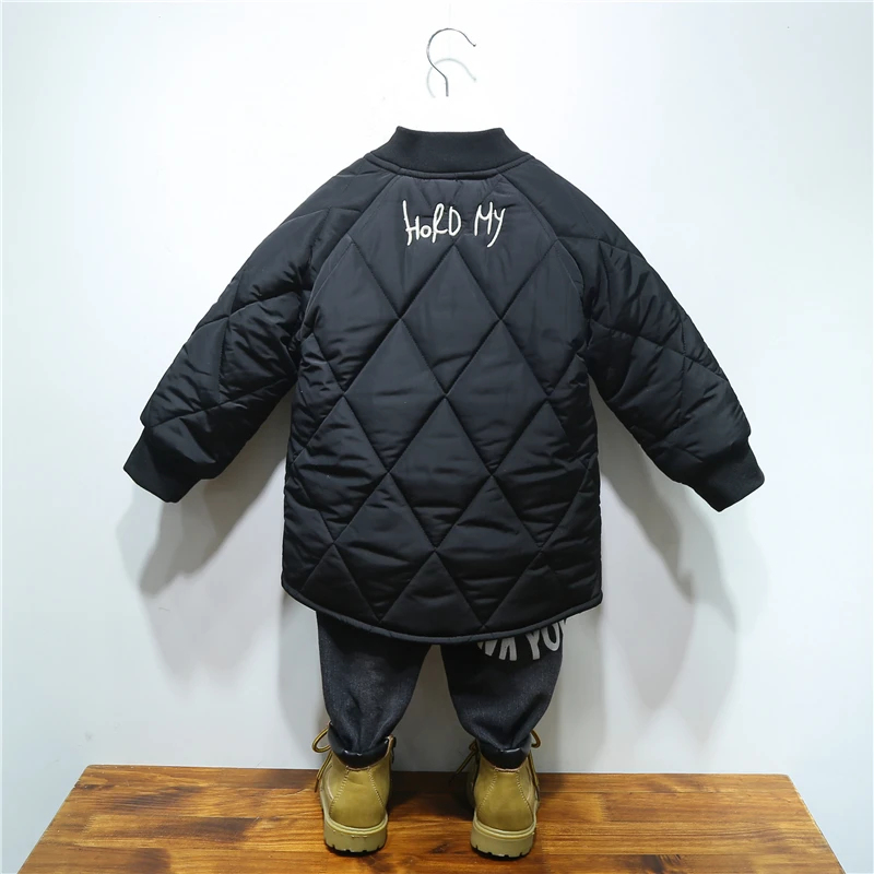 Boys cotton coats girls jacket thickened foreign kids winter jackets 2019 new children baby winter long section tide