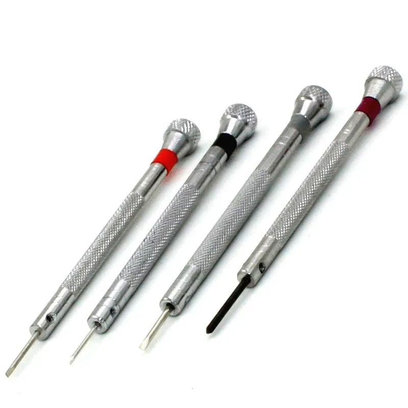 4 Kinds of Portable Screwdriver Tools for Repairing Jewelry Watch Laptop Glasses 1.0/1.2/1.4/1.6mm Slotted Cross Screwdriver