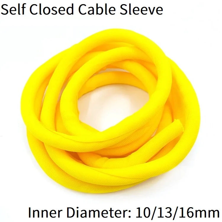 Cable Sleeve 10mm 13mm 16mm PET Braided Expandable Cable Management Self Closing Loom Split Pipe Wire Wrap Protection Yellow