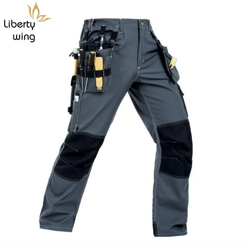 Top Quality Fashion Mens Cargo Pocket overall cotton Leisure Trousers Security Working For Man Casual Pants Size 2XL