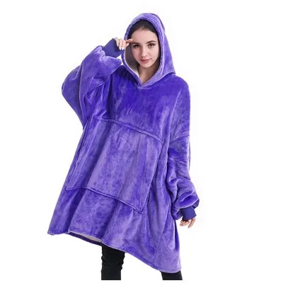 Women Blanket Sweatshirt Robe Winter Hoodies Outdoor Hooded Coats Warm Comfort Bathrobe  Fleece Blanket Sudadera Mujer Pajamas