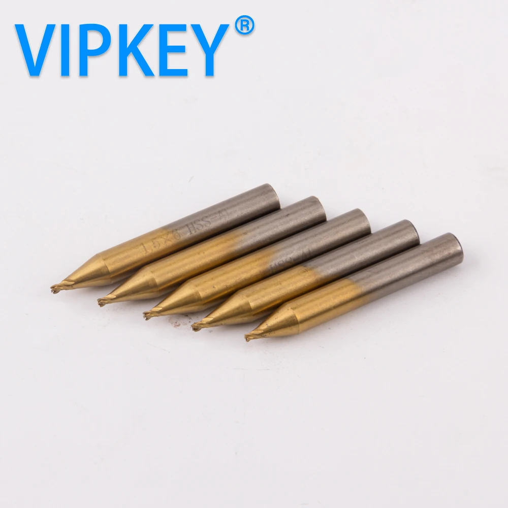 1.5mm key cutting copy  machine Titanized end minlling cutter  titanizing twist drills 5pcs/lot