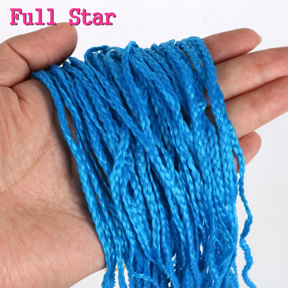 Full Star 28'' ZiZi Box Braids Synthetic Hair Extensions Crochet Braiding  Blue Gray Blonde Crochet Hair 24 Strands 50 g/pack