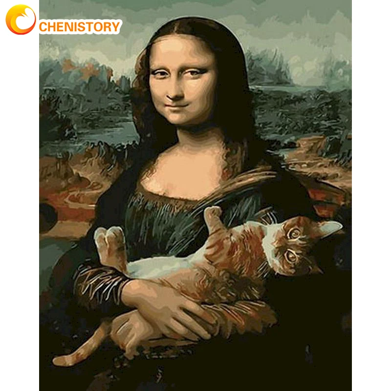 Beauty Mona Lisa Diy Oil Painting By Numbers HandPainted On Canvas Unique Acrylic Kit Picture Adult For Home Decoration Art Gift