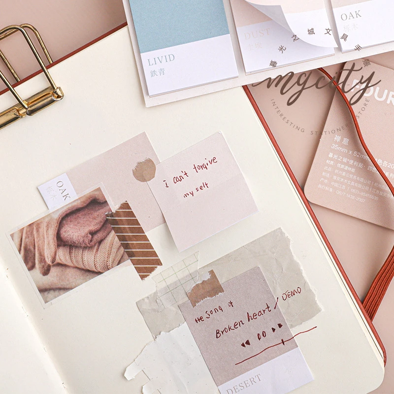 80 Sheets/Pack Four Color Sticky Notes Index Memo Pad Bookmarks Cute DIY Scheduler Paper Stickers Kids Stationery