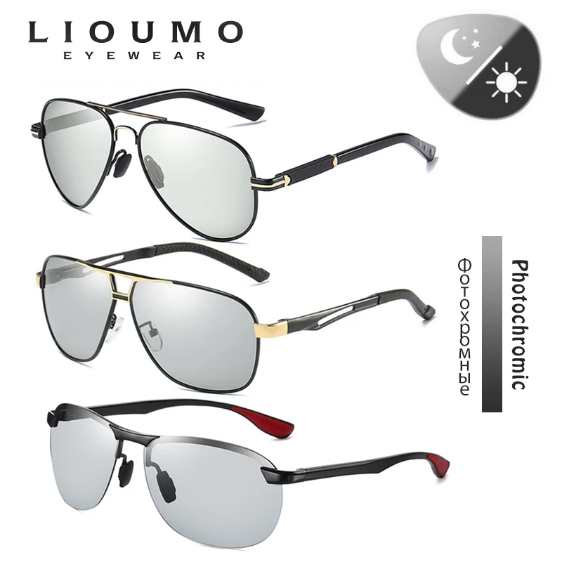 3PCS Combined Sale LIOUMO Brand Polarized Sunglasses For Men Women Photochromic Driving Eyewear Chameleon Anti-Glare Lenses