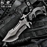 Hx Outdoors Rescue Knife ,Hunting Camping Knives ,Tactical Knife ,Trident Survival Knife G10 Handle ,With Sheath Dropshipping