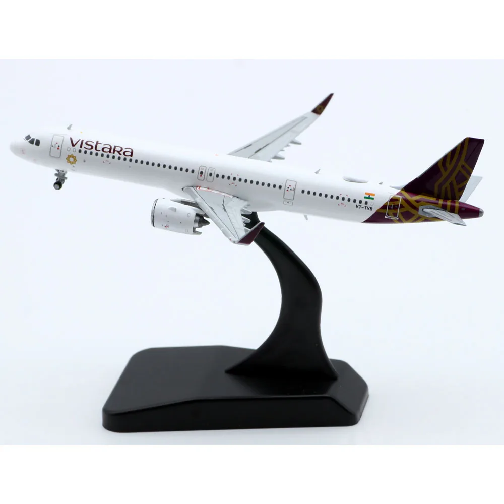 Regalo aereo da collezione in lega 1:400 JC Wings XX4467 Vistara Airlines Airbus A321NEO aereo pressofuso modello JET VT-TVB con supporto