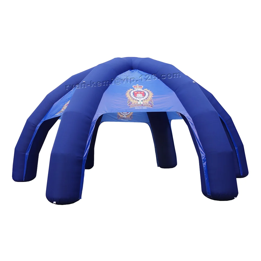 

8m Blue Inflatable Spider Dome Tent With Custom Logo 6 Legs Igloo Outdoor Advertising Event Tent Giant Inflatable Marquee Cover