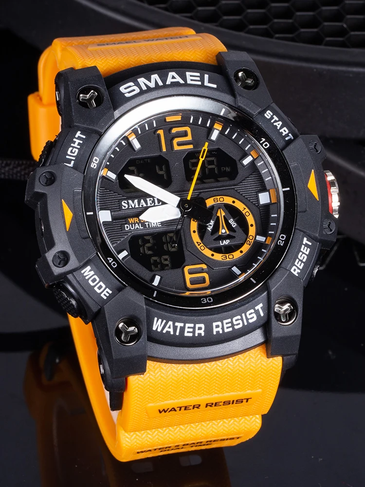 SMAEL Sport Watch Military Wristwatch for Men Alarm Stopwatch LED Digital Back Light Dual Time Display Waterproof Watch Men 8007 - view 3
