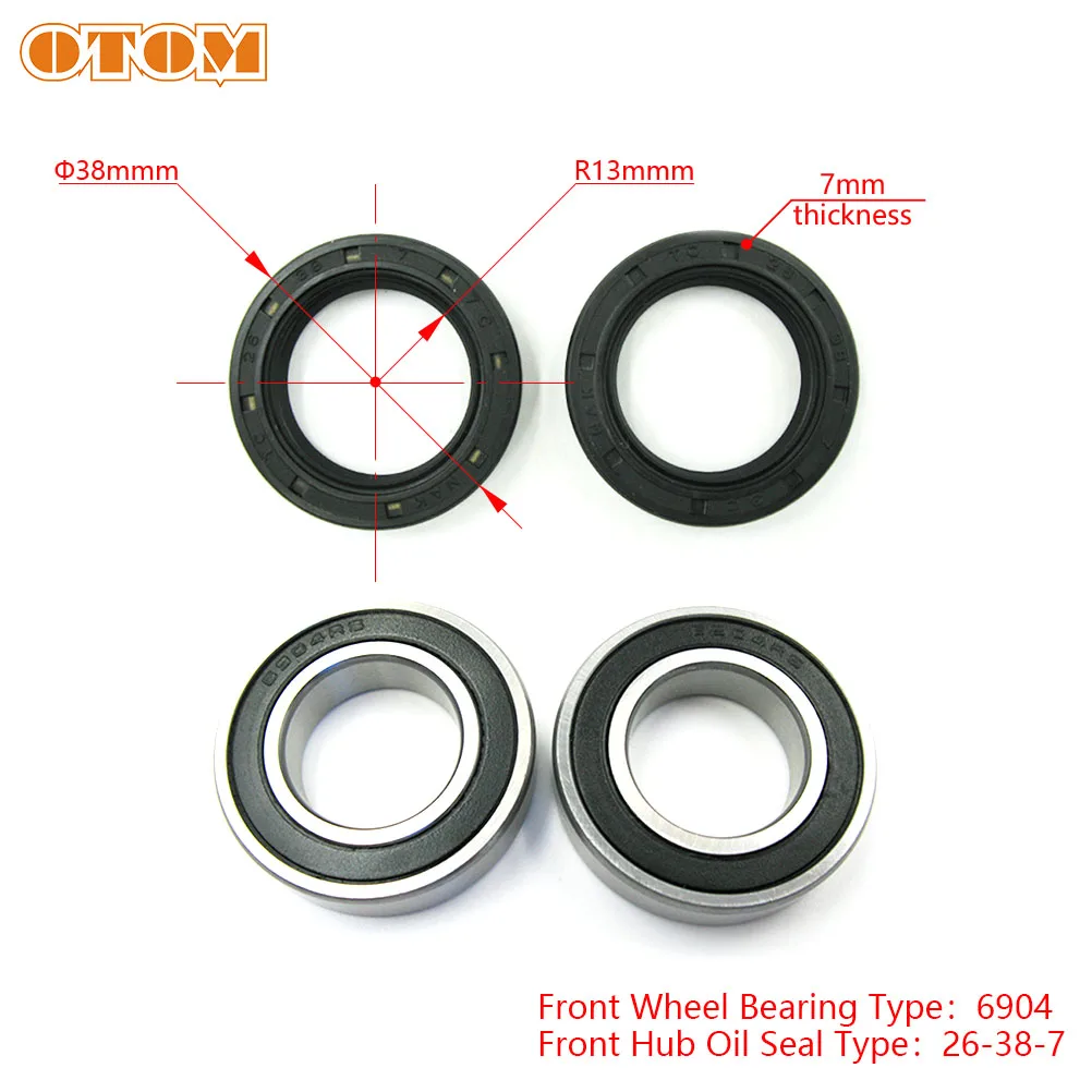 OTOM Motorcycle Front Wheel Hub Oil Seal Bearing Set For YAMAHA WR250F WR426F WR450F YZ125 YZ250F YZ400F Motocross Accessories