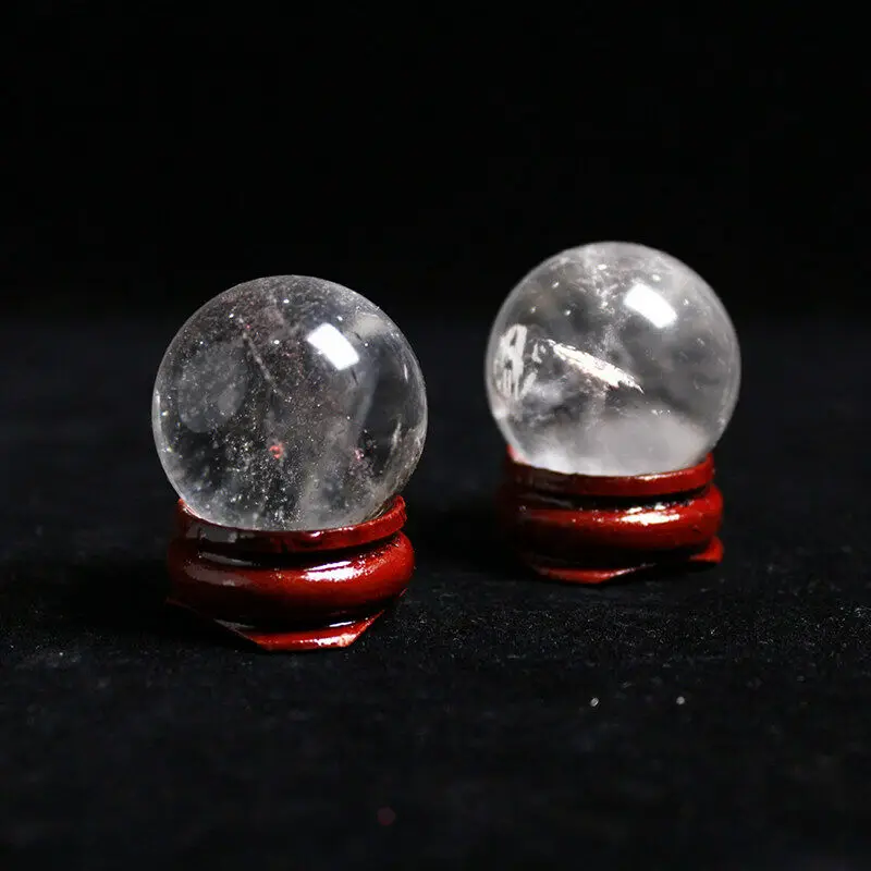 30/40/45/50mm AAA Natural Rock Clear Quartz Sphere Crystal Ball Gemstone Reiki Healing W/ Stand