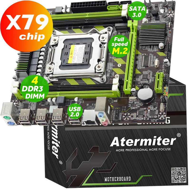 Go! Atermiter X79G X79 Motherboard LGA 2011 USB2.0 SATA3 Support REG ECC Memory And Xeon E5 Processor 4DDR3 PCI-E NVME M.2