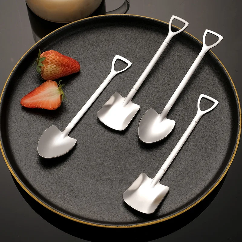 Stainless steel kitchen gadget accessories silver golden dessert fruit spoon spoon shovel coffee spoon teaspoon Christmas gift