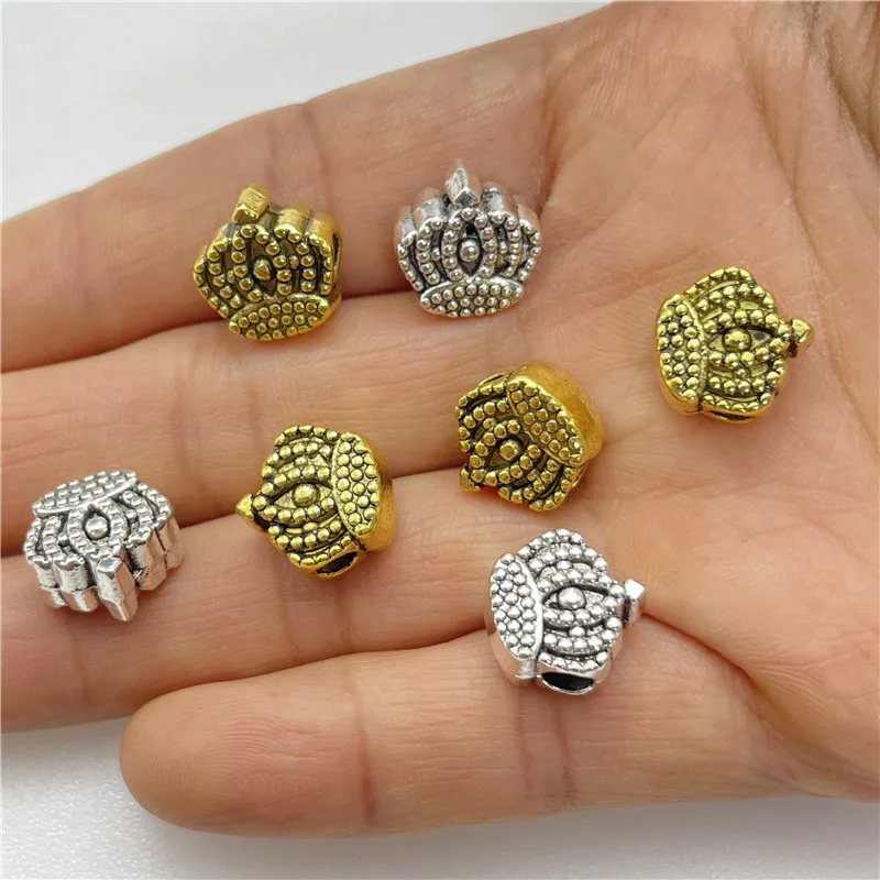 JunKang 10pcs Perforated Crown Beads, DIY Handmade Necklace, Bracelet Connection piece, Wholesale Jewelry Accessories