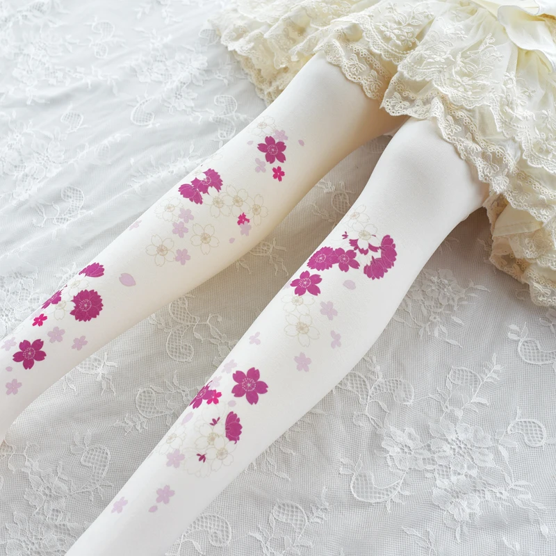 Meias estilo japonês meias lolita fofas sakura girl leggings lolita para estudantes meias diárias meias de beleza para lolita