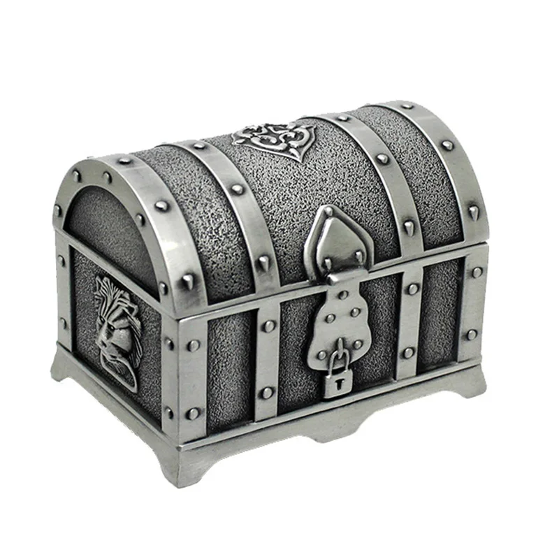 Size 7x5x5cm Vintage Jewelry Box Metal Art Craft Pirates Treasure Chest Trinkets Storage Organizer Gift Package Toy Case Casket