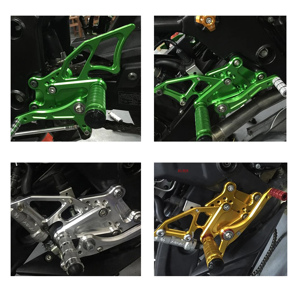 For Yamaha Yzf R3 Mt03 2014-2022 Motorcycle Rearset Footrest Footpeg Pedal Cnc Aluminum Alloy Foot Peg Rearset Rear Set