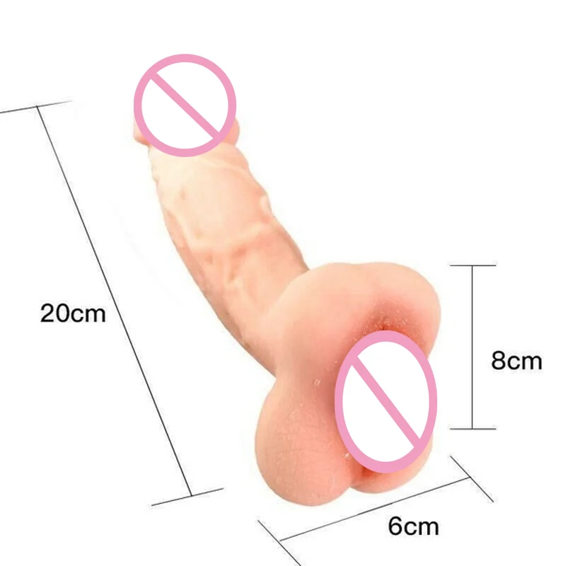 2 in 1 Realistic Dildo Anal Plug Male Masturbation Cup G Butt Adult Love Sex Toy for Women Men