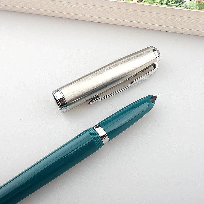 Jinhao 86 Nhựa Cổ Điển Bút Máy Nắp Bạc Thêm Mỹ Ngòi 0.38Mm Bút Mực Chữ Ký Văn Phòng Phẩm Vật Dụng