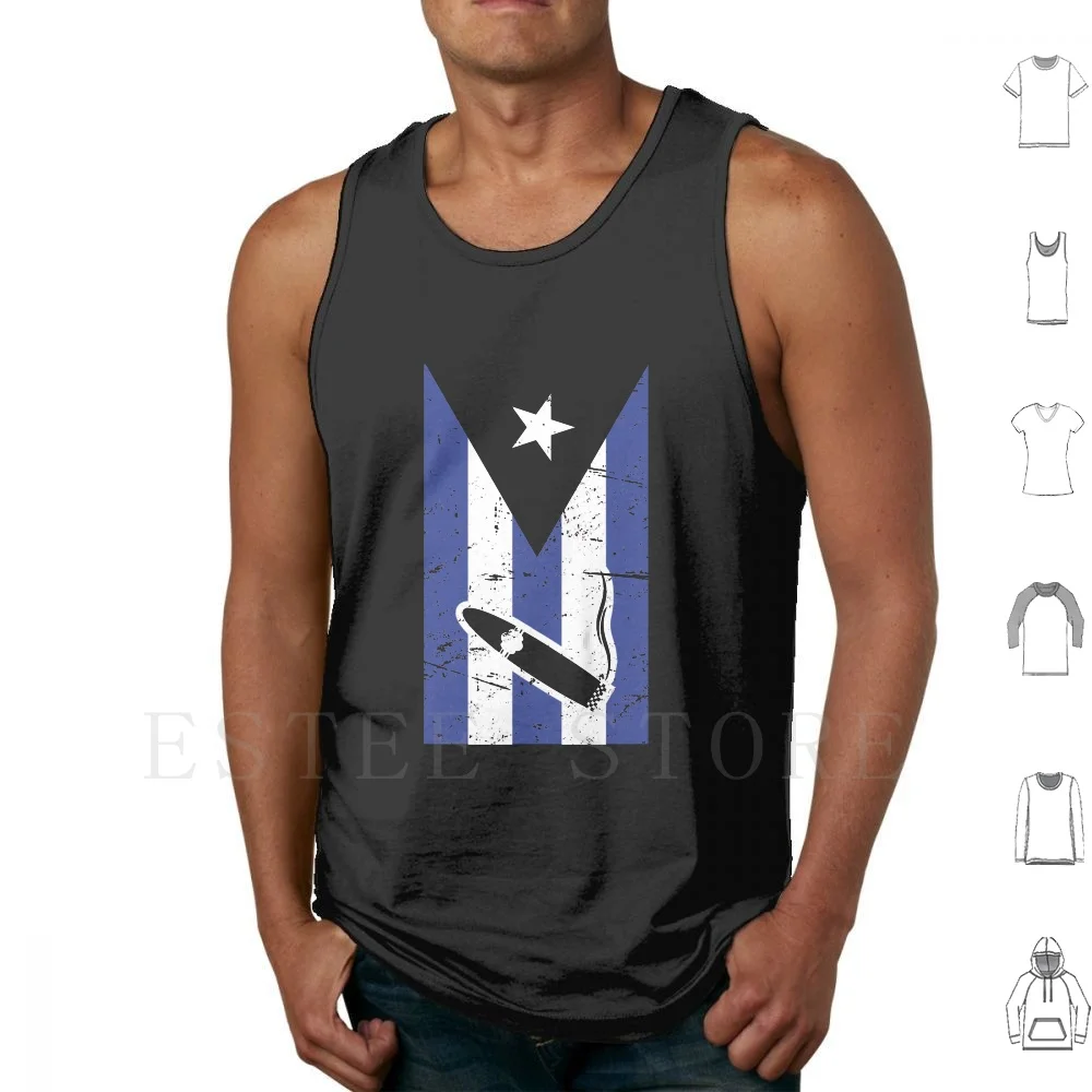 Cigar Smoker / Cuban Cigar Cuba Flag Tank Tops Vest Cuban Cuban Cigar Cigar Cigar Smoking Cigar Smoker Cuban Smoking