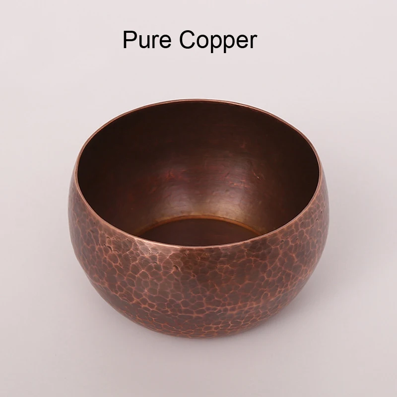 Retro Pure Copper Decorative Bowls, Hammered Bowl, Teaware Accessories, Buddhism, Yoga