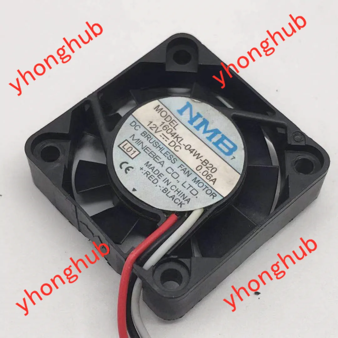 

NMB-MAT 1604KL-04W-B20 L01 DC 12V 0.06A 3-Wire 40X40X10mm Server Cooling Fan