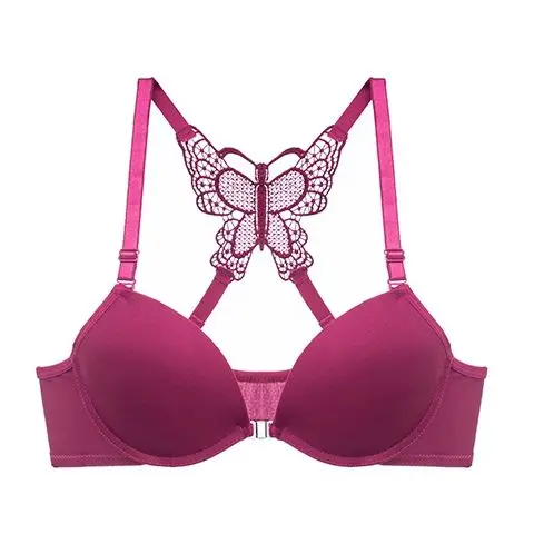 Front Closed Butterfly beauty back Push Up Brassiere Sexy Underwire Bra For Women Underwear Solid Color Female Lingerie