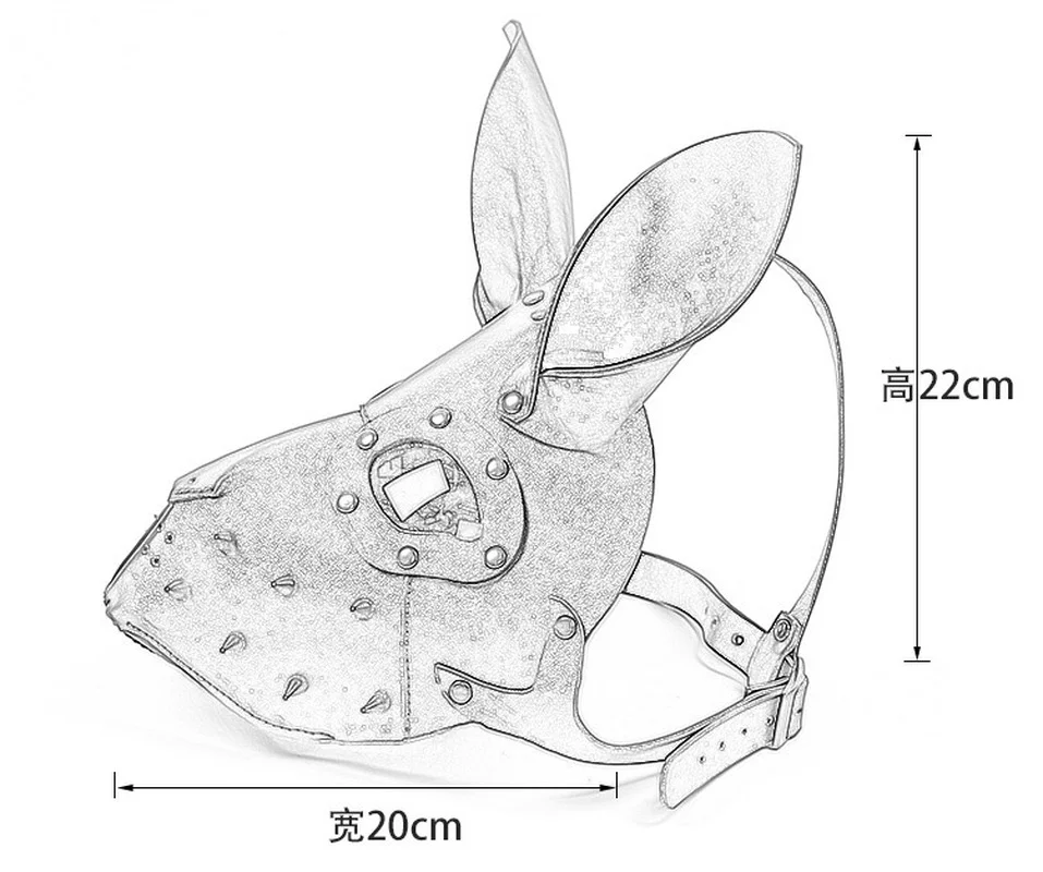 สามมิติ Punk หน้ากากไนท์คลับ Carnival หน้ากาก PU กระต่ายคอสเพลย์หน้ากาก 3D กระต่าย Masque ผู้ใหญ่ PU สาวกระต่ายหน้ากากฮาโลวีน