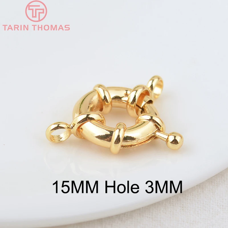 (2751)6PCS 11,5 MM 13MM 15MM 21MM 24K Gold Farbe Messing 2 Löcher Charms armband Stecker Hohe Qualität Diy Schmuck Zubehör – Detail 7