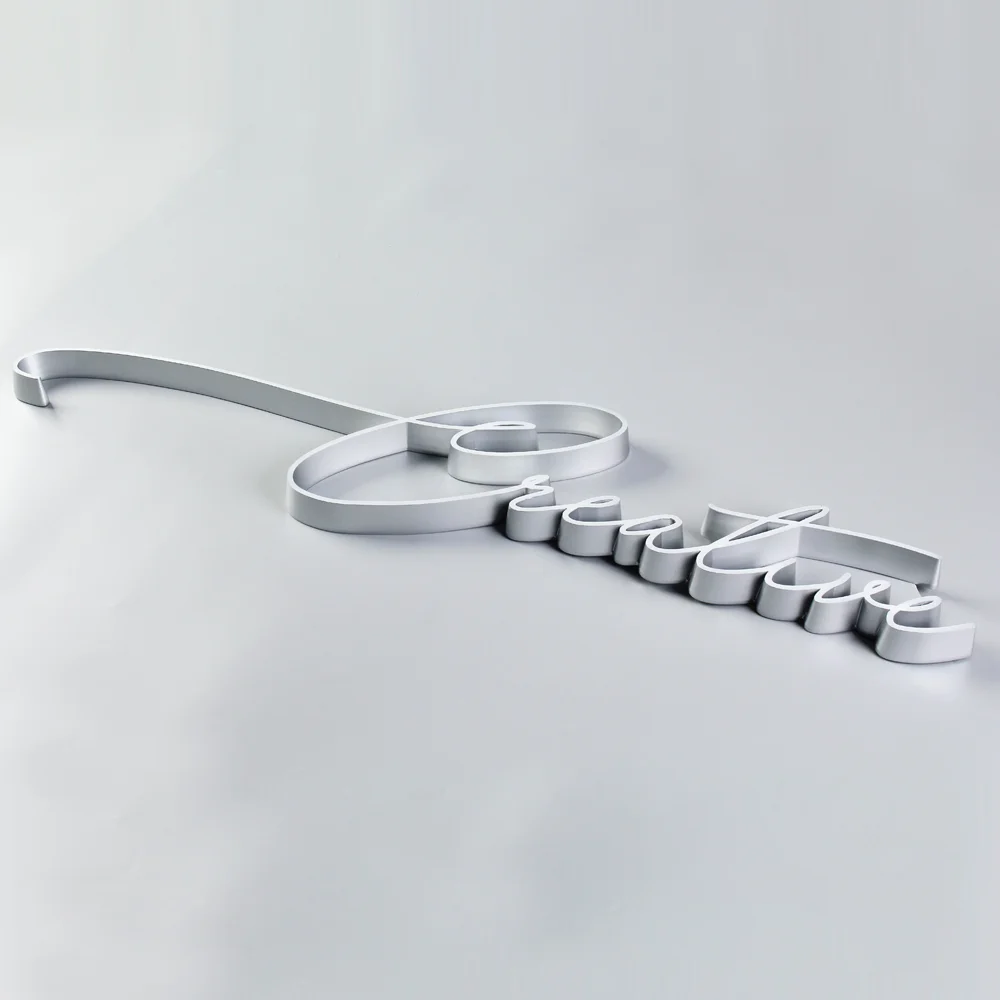 Ultra Dunne Acryl Led Neon Sign Met Programmeerbare Rgb Led 3D Handschrift Letters Gebouwd-Up Bewegwijzering