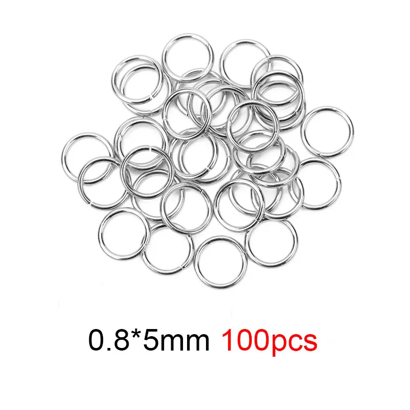 Stainless Steel Open Jump Rings, 50/100pcs Set