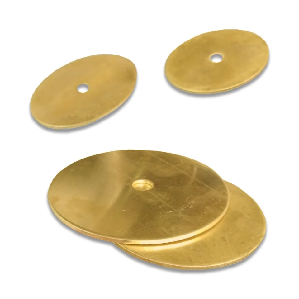 2pcs Brass Disc Lamp Holder Element Decorative Gasket 30/60/80/100mm Pure Brass Copper Disc. With 10mm Holes For Chandelier