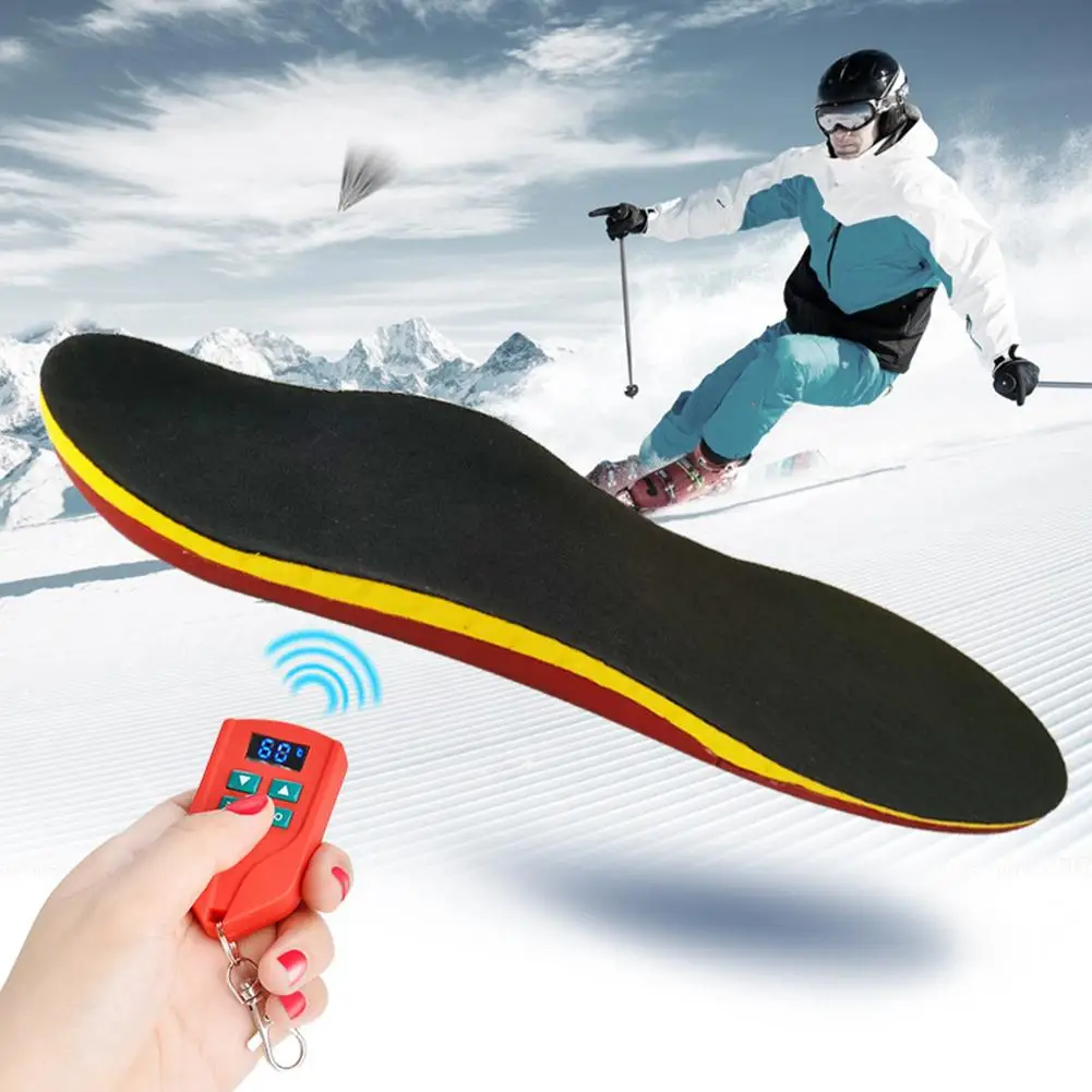 Heated Insole with Remote Control Wireless Foot Warmer Winter Outdoor Sports Heating Insoles Winter Warm Soles Heated Shoe Pad