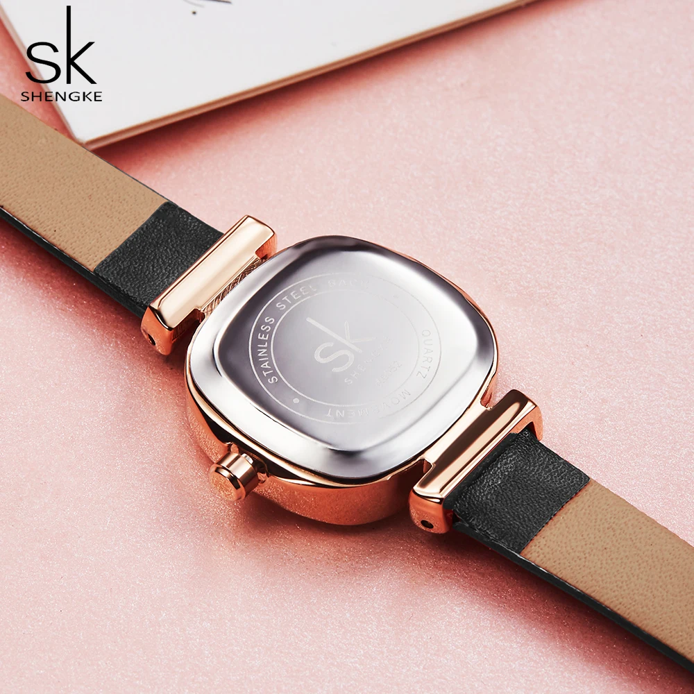 Shengke SK Casual Women\'s Watches Leather Ladies Watch Women Clock Quartz Wrist Watch Relogio Feminino Bayan Kol Saati Gift