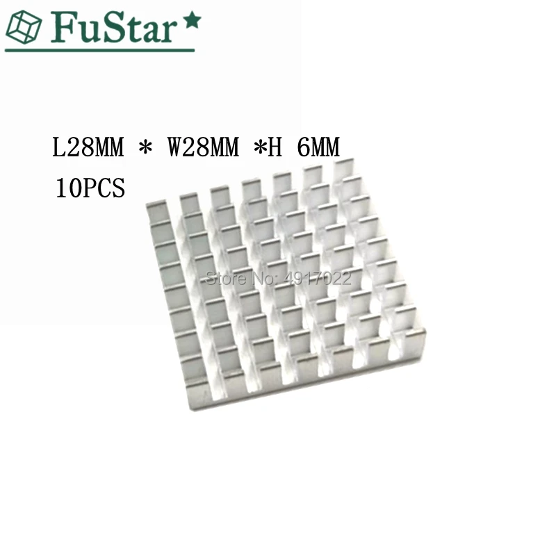 10Pcs Heat sink 28*28*6MM Silver 28*28*6 Radiator Open Slot Heatsink Cooling Fin Aluminum Heat Sink Radiator Cooler 28x28x6 Hot