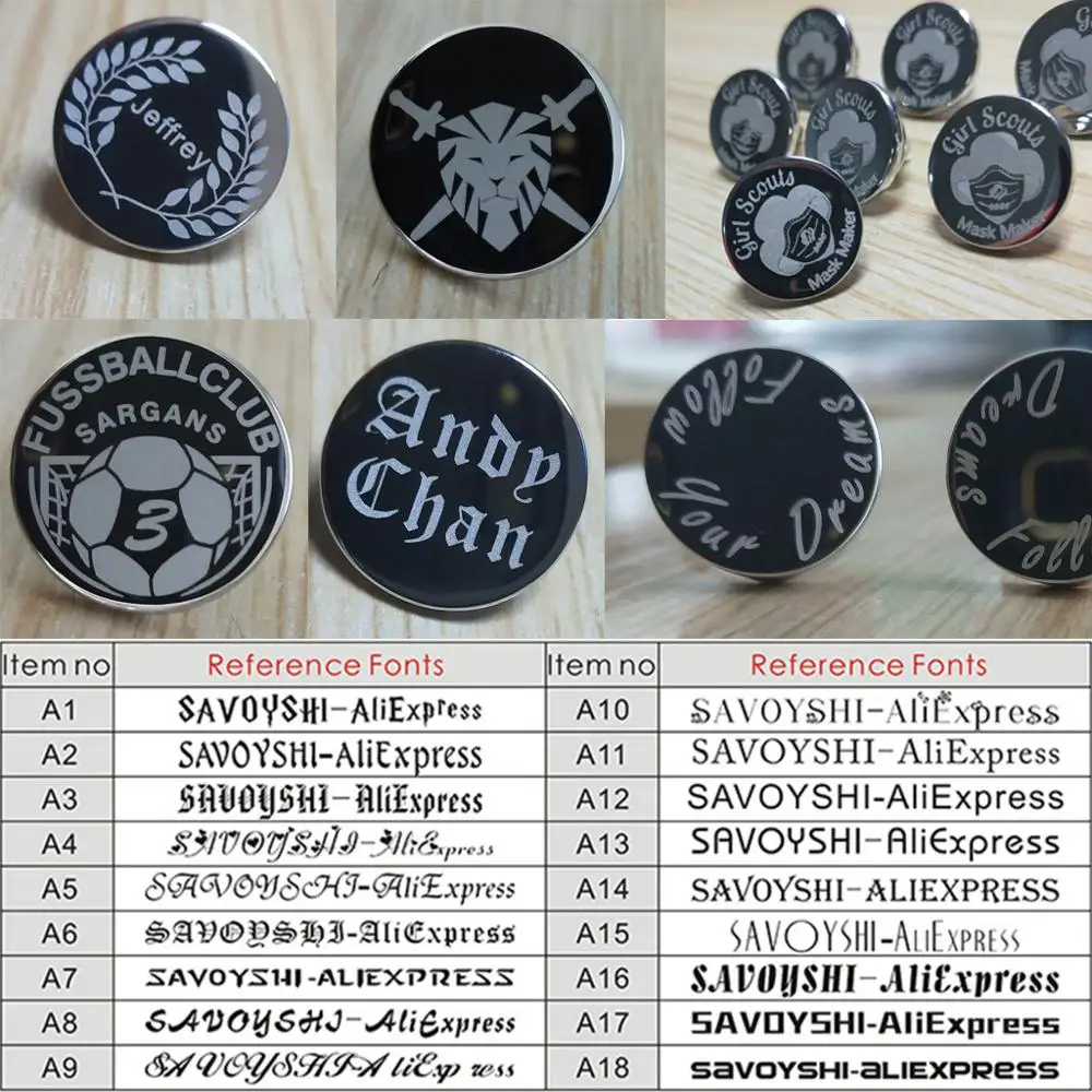SAVOYSHI Free Engraving Words Brooch Pin Badge High quality Square Blank Silver color Butterfly buckle Lapel Pin for Suit Coat