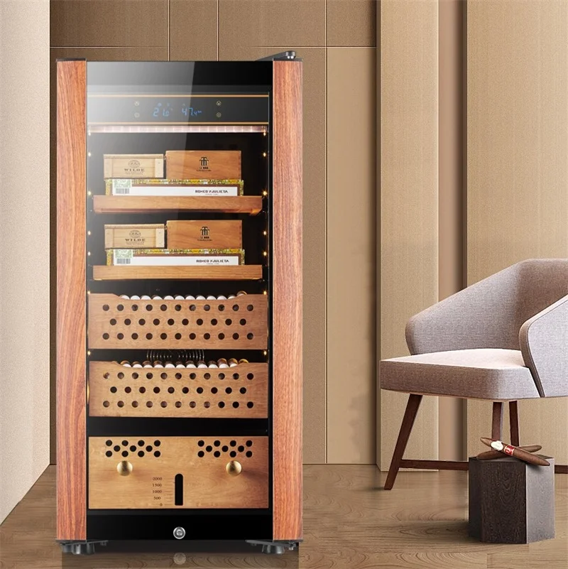 Electric Cigar Cabinet with LED Light, Humidor Cooler, Spanish Cedar Wood Shelf, EC-028, New, 2024