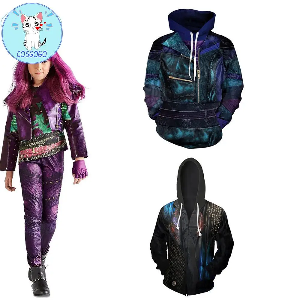 Descendants 3 Evie Hoodies Sweatshirts Cosplay Costumes Descendants Carlos 3D Printing zipper Hoodie Jacket sweater men women